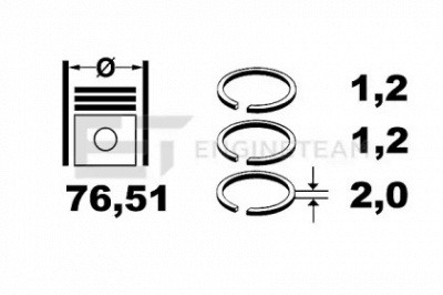ET ENGINETEAM r1009900 -  Комплект поршневых колец
